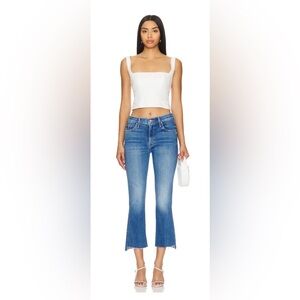MOTHER the Insider Crop Step Fray in Blue, Size 25